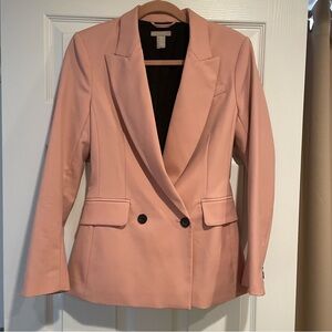 H&M Soft Pink Double-Breasted Blazer